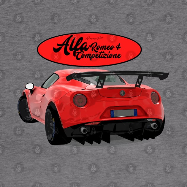 Alfa Romeo 4C Rosso Back by PjesusArt